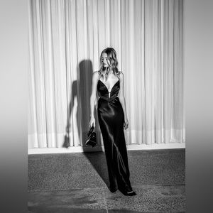 SOLD bardot Karlotta black slip dress